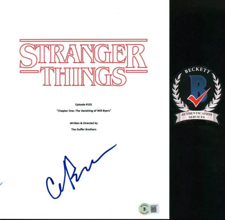 CARA BUONO SIGNED STRANGER THINGS PILOT TV SCRIPT BECKETT BAS COA