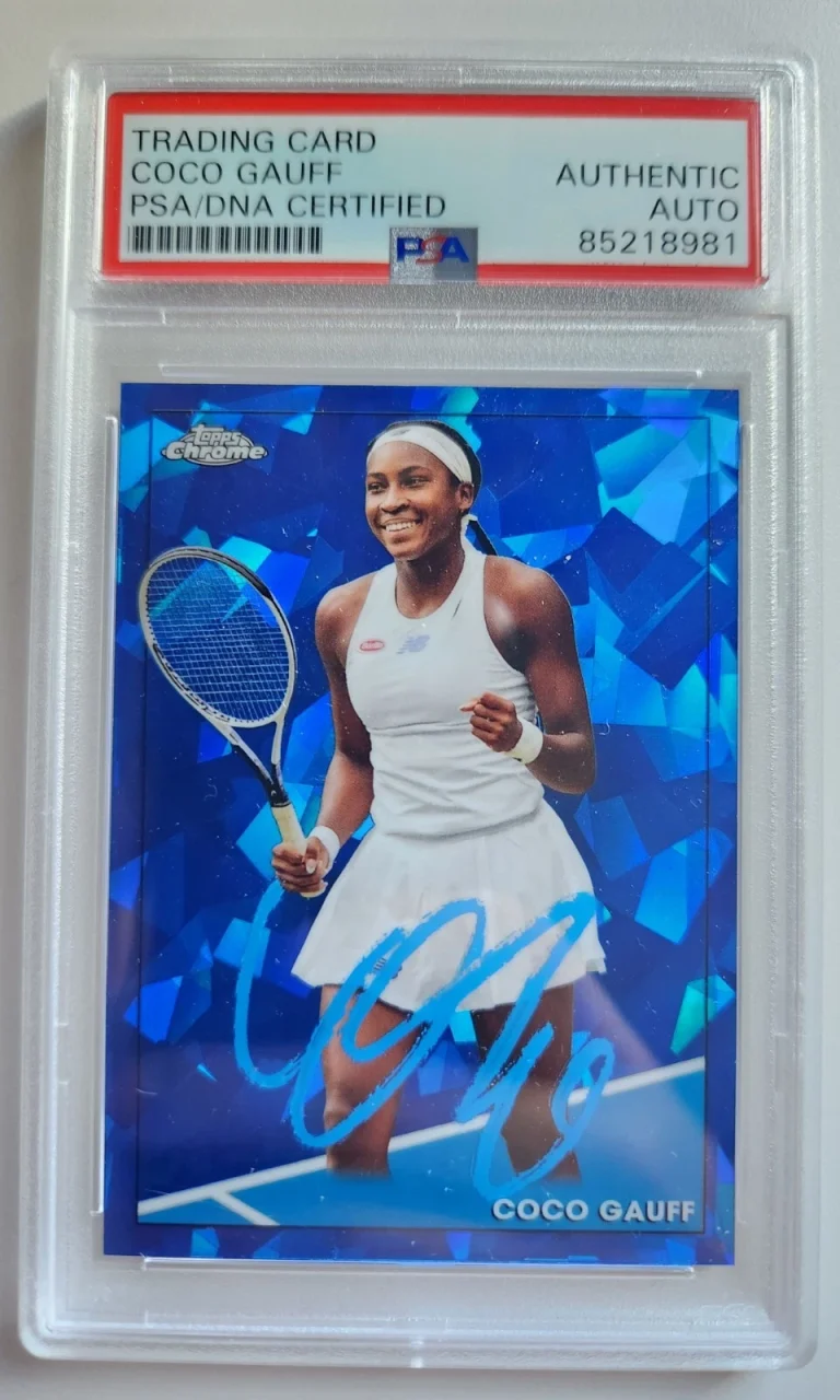 COCO GAUFF SIGNED ROOKIE TOPPS CHROME SAPHIRE PSA USA TENNIS STAR