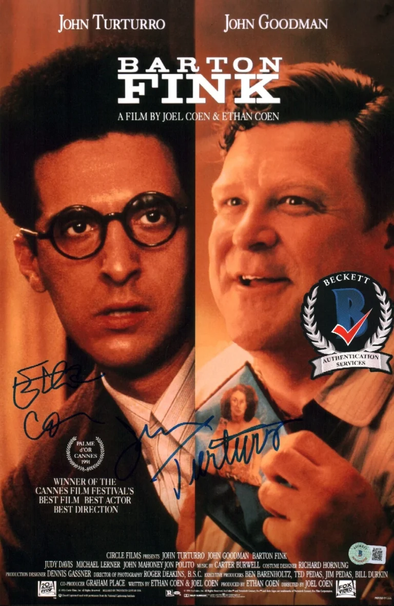 ETHAN COEN JOHN TURTURRO SIGNED BARTON FINK 11X17 PHOTO BECKETT BAS COA
