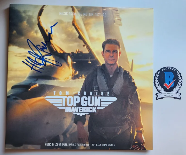 HANS ZIMMER SIGNED TOP GUN MAVERICK VINYL LP SOUNDTRACK BECKETT BAS COA