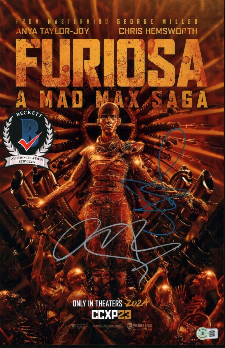 ANYA TAYLOR JOY GEORGE MILLER SIGNED FURIOSA 11X17 PHOTO BECKETT BAS COA