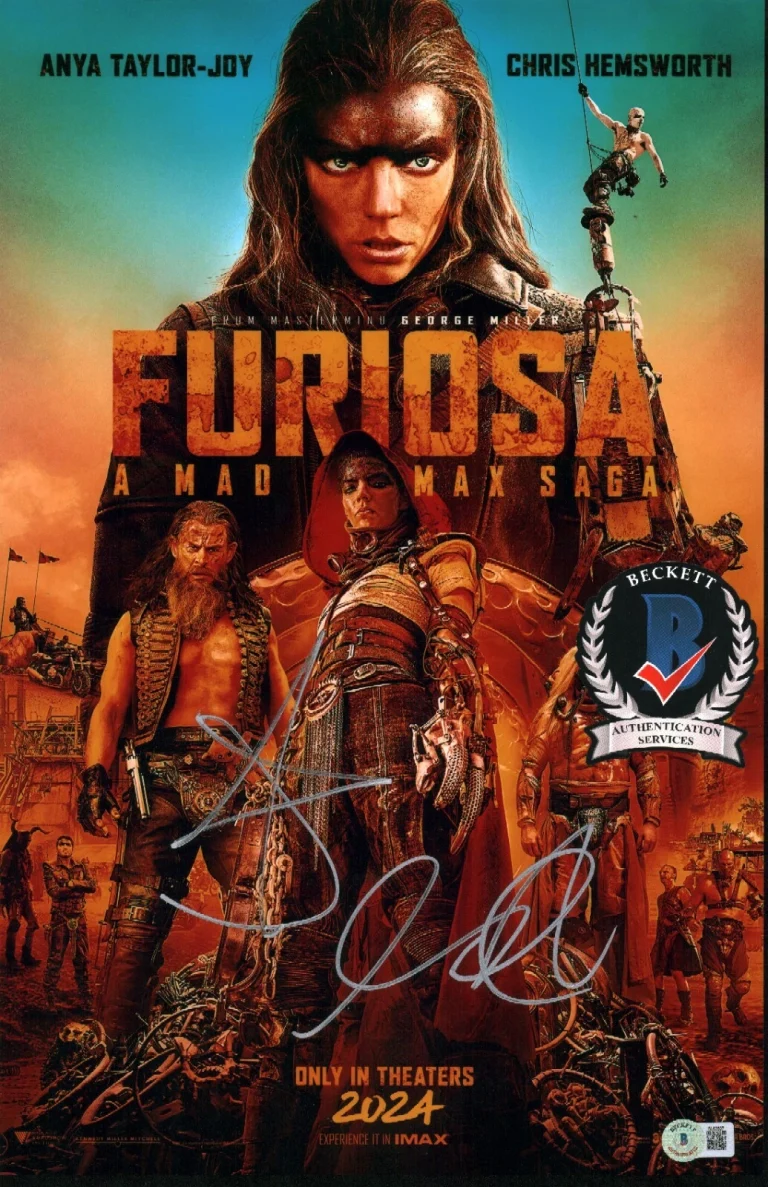 ANYA TAYLOR JOY GEORGE MILLER SIGNED FURIOSA 11X17 PHOTO BECKETT BAS COA