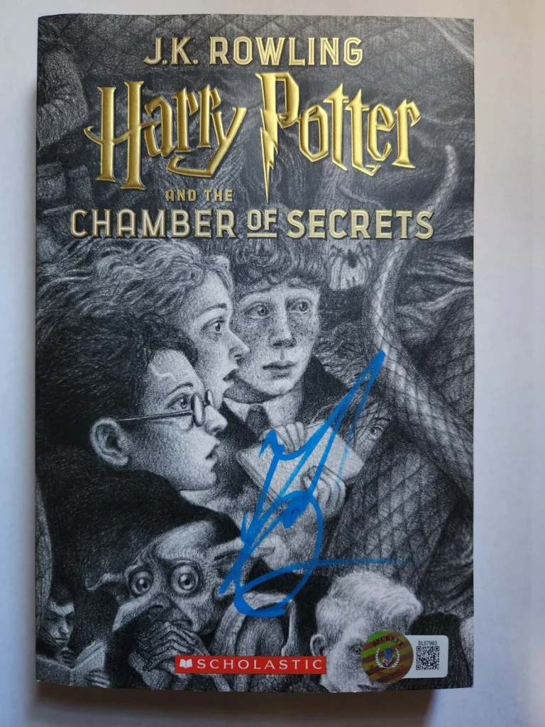 DANIEL RADCLIFFE SIGNED HARRY POTTER BOOK ILLUSTRATION COVER BECKETT BAS COA