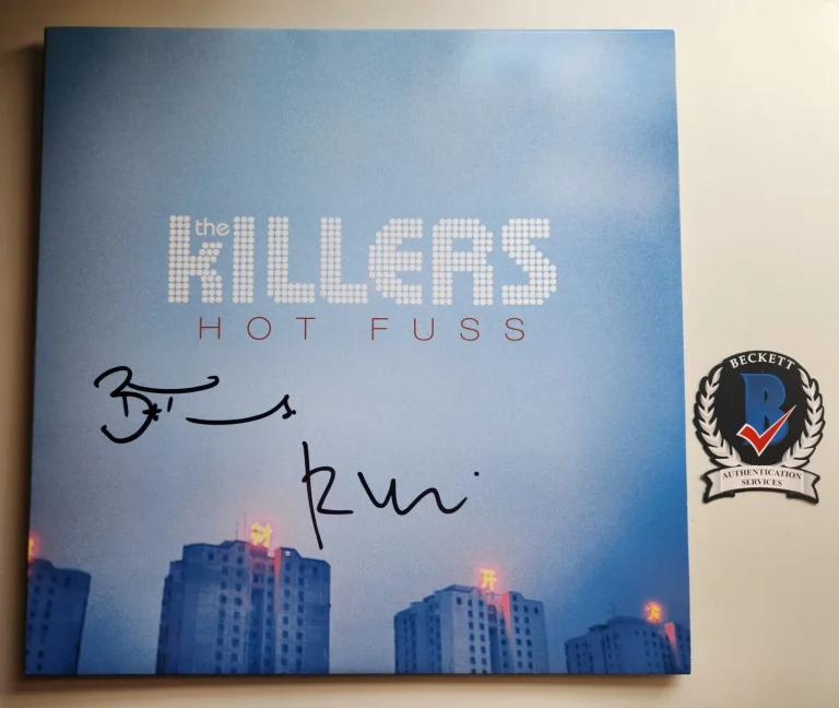 BRANDON FLOWERS RONNIE VANNUCCI JR. SIGNED THE KILLERS HOT FUSS VINYL BAS COA
