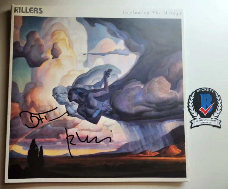BRANDON FLOWERS RONNIE VANNUCCI JR. SIGNED THE KILLERS IMPLODING VINYL BAS COA