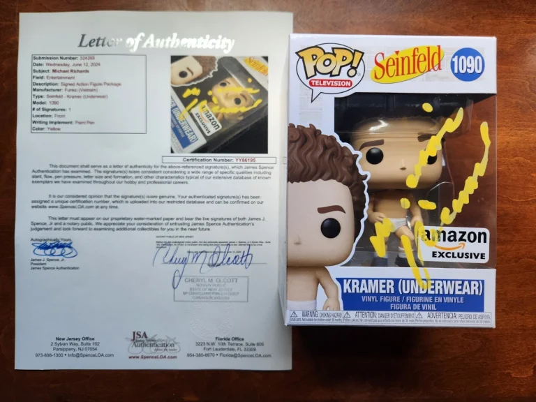 MICHAEL RICHARDS SIGNED SEINFELD KRAMER FUNKO POP COSMO 1090 JSA LOA