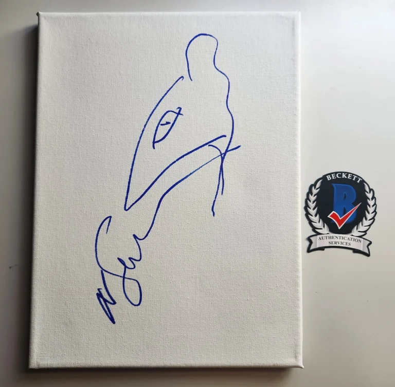 NEIL GAIMAN SIGNED SKETCH BOARD SKETCH AMERICAN GODS CORALINE BECKETT BAS COA