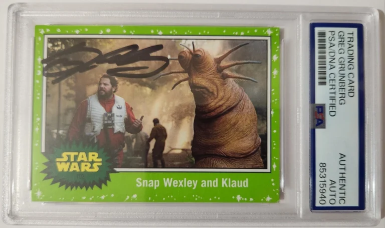 GREG GRUNBERG SIGNED STAR WARS CARD PSA DNA SLAB AUTOGRAPHED SNAP WEXLEY