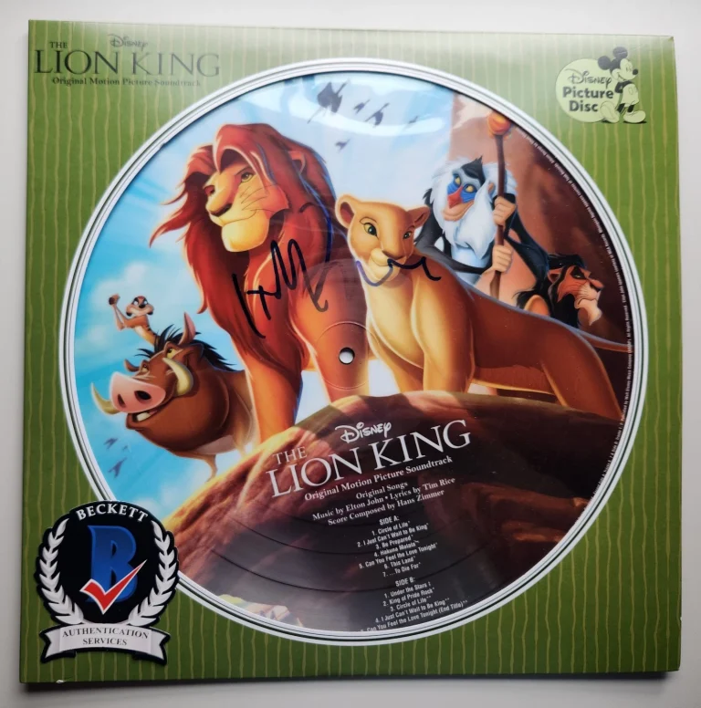 HANS ZIMMER SIGNED LION KING VINYL LP SOUNDTRACK DISNEY CLASSIC BECKETT BAS COA