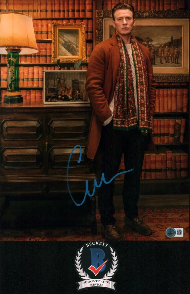 CHRIS EVANS SIGNED KNIVES OUT MYSTERY RANSOM DRYSDALE BECKETT BAS LOA COA