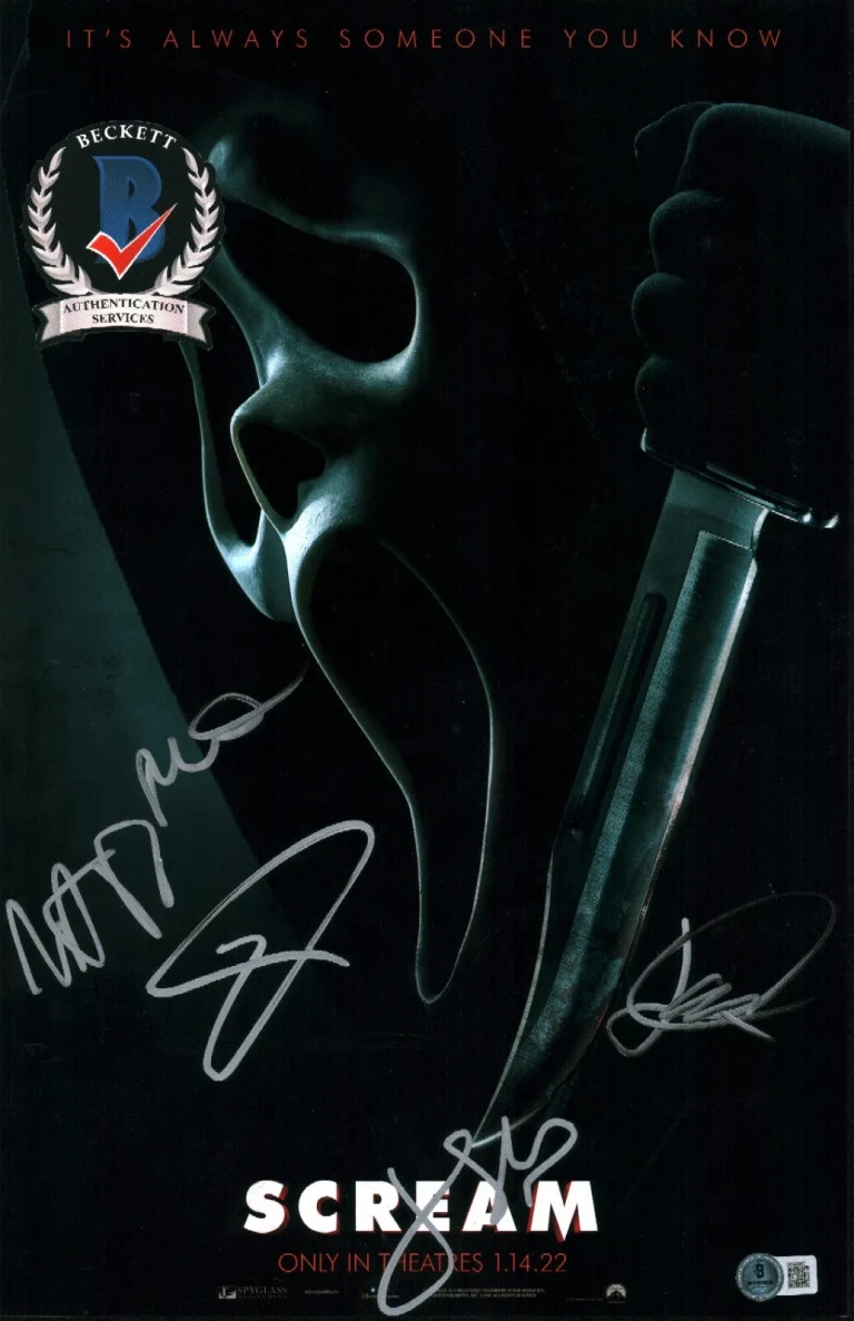 SCREAM SIGNED 11X17 PHOTO MINETTE QUAID BROWN GHOSTFACE  HORROR BAS COA LOA