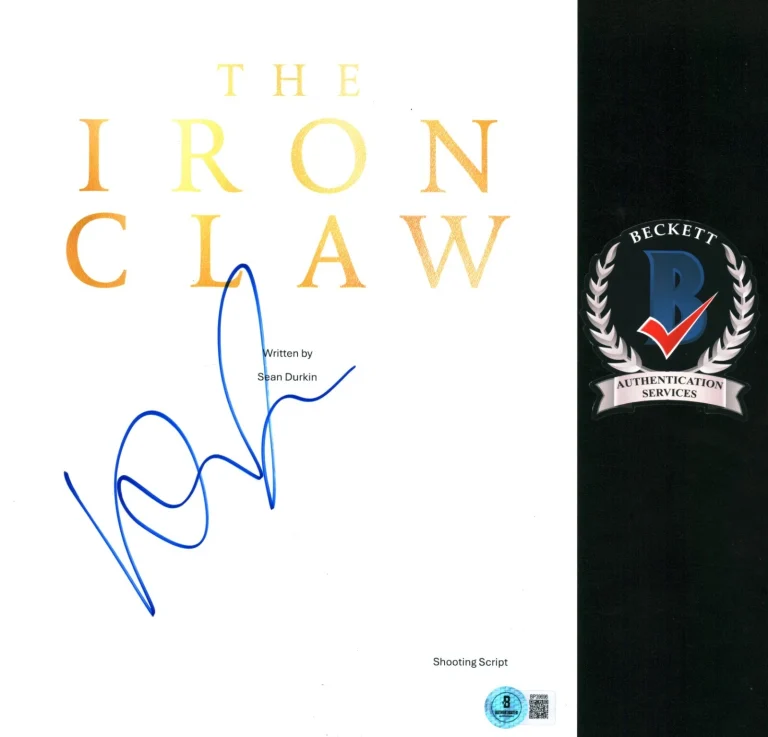 HARRIS DICKINSON SIGNED THE IRON CLAW MOVIE SCRIPT AUTOGRAPH BECKETT BAS COA