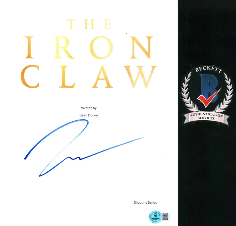 JEREMY ALLEN WHITE SIGNED THE IRON CLAW MOVIE SCRIPT AUTOGRAPH BECKETT BAS COA