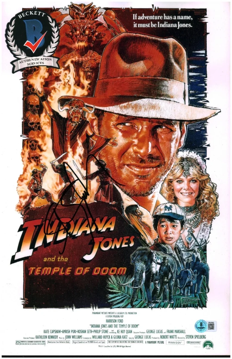 STEVEN SPIELBERG SIGNED INDIANA JONES TEMPLE OF DOOM 11X17 PHOTO BECKETT COA LOA