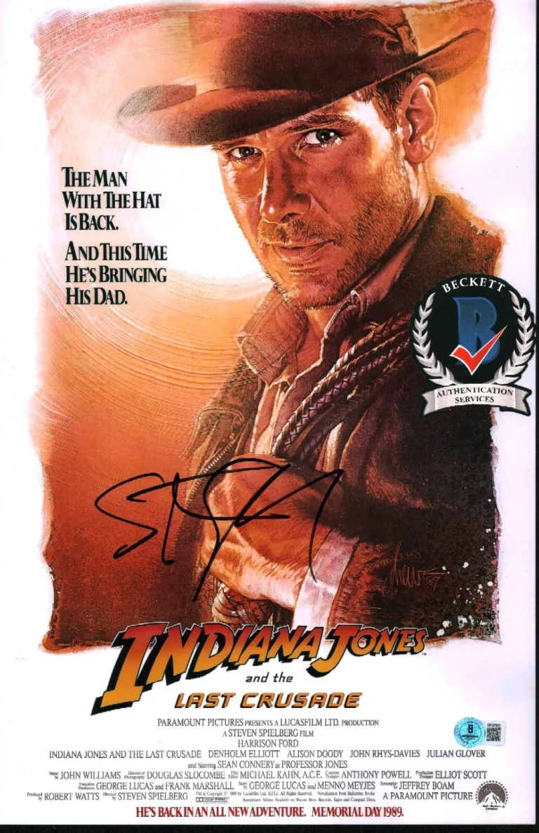 STEVEN SPIELBERG SIGNED INDIANA JONES LAST CRUSADE 11X17 PHOTO BECKETT COA LOA