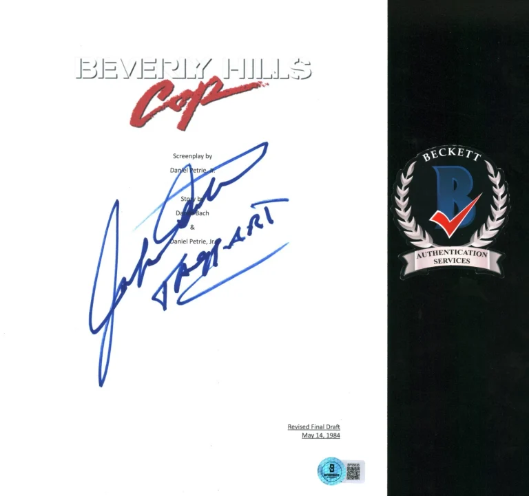 JOHN ASHTON SIGNED BEVERLY HILLS COP TAGGART MOVIE SCRIPT BECKETT COA BAS
