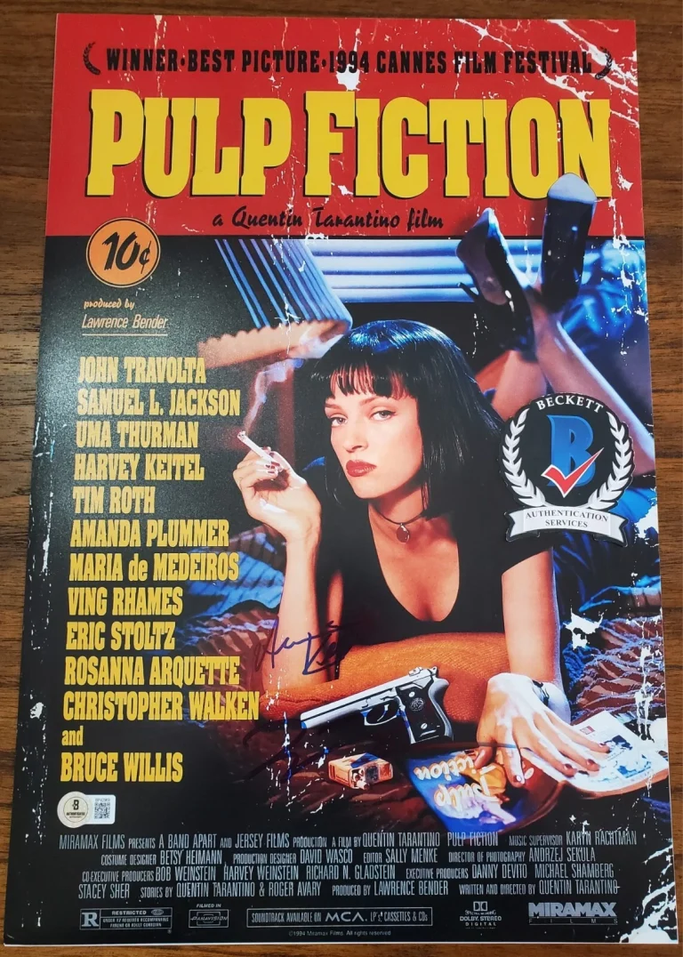 QUENTIN TARANTINO HARVEY KEITEL SIGNED PULP FICTION 11X17 PHOTO BECKETT BAS COA