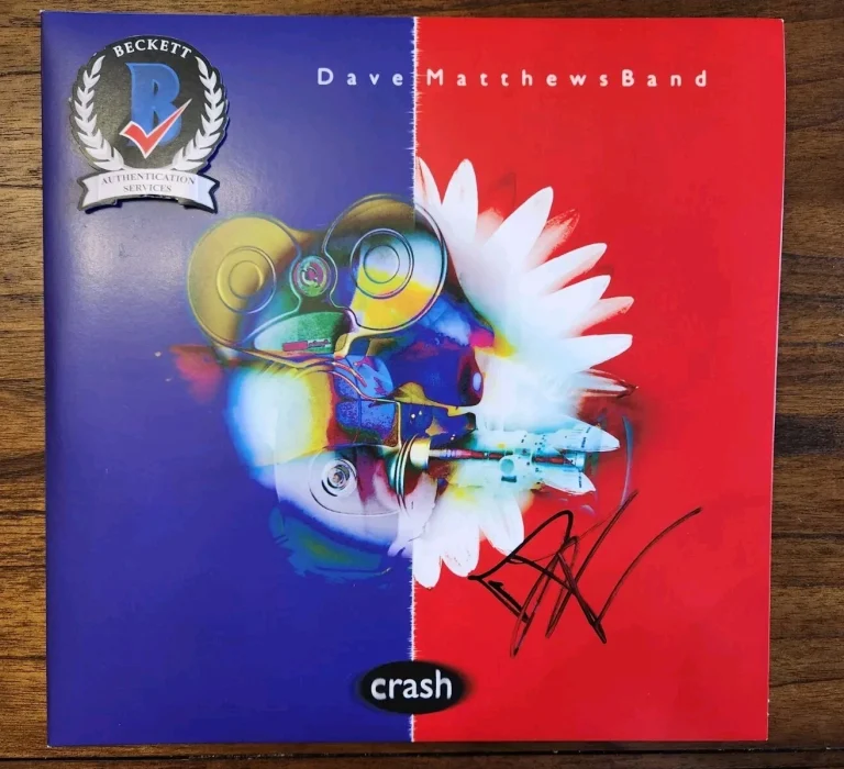 DAVE MATTHEWS SIGNED CRASH DAVE MATTHEWS BAND VINYL LP CRASH INTO ME BAS LOA