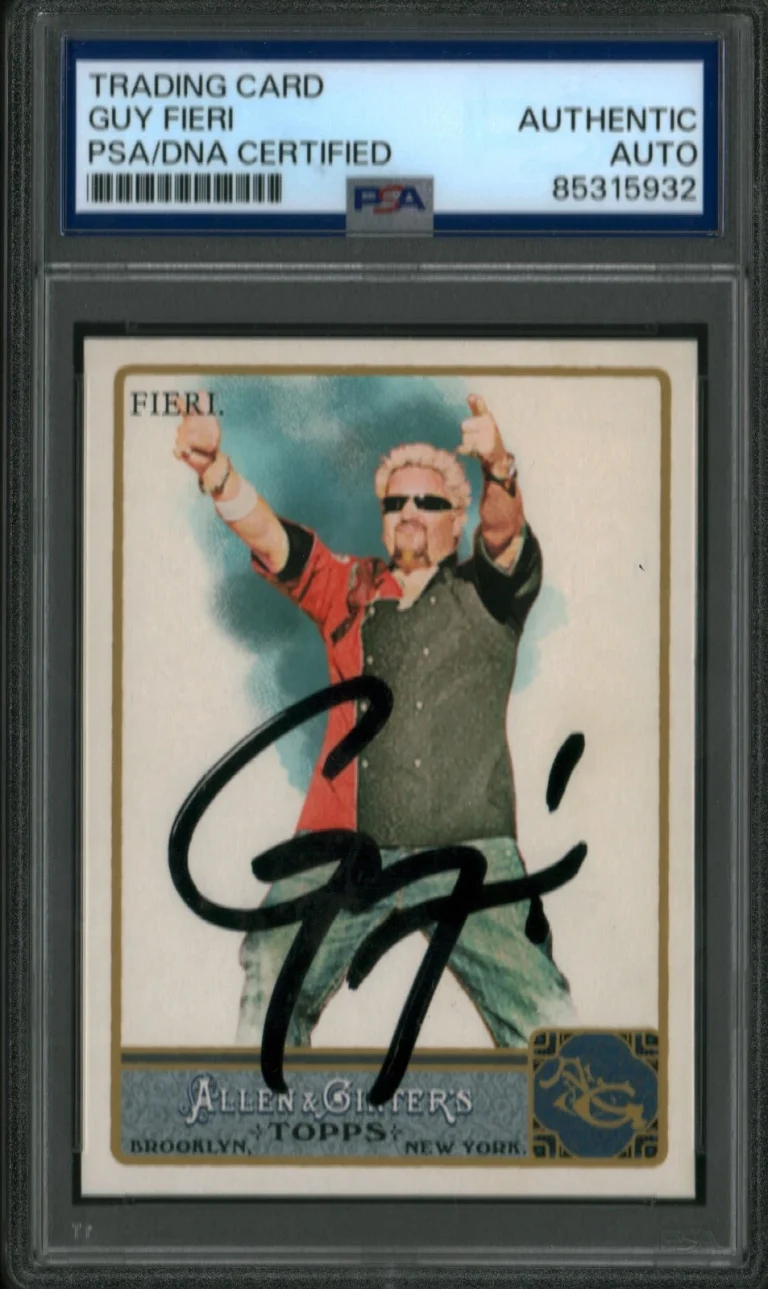 GUY FIERI SIGNED ALLEN AND GI TER CARD FAMOUS CHEF DDD PSA SLAB AUTOGRAPHED