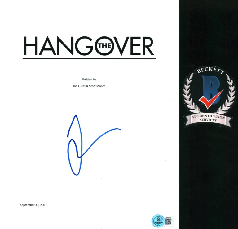 JUSTIN BARTHA SIGNED THE HANGOVER FULL SCRIPT BECKETT BAS COA