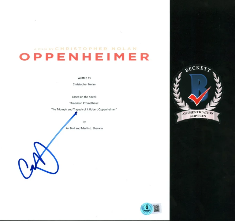 CASEY AFFLECK SIGNED OPPENHEIMER SCRIPT LEGENDARY ACTOR BECKETT BAS COA