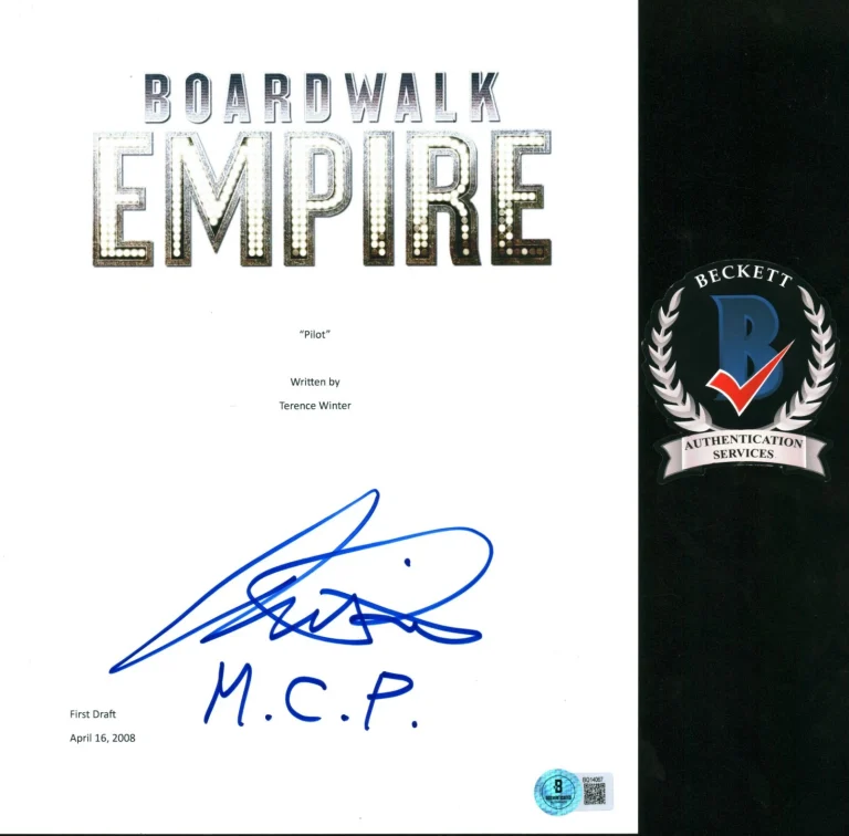 MICHAEL PITT SIGNED BOARDWALK EMPIRE PILOT TV SCRIPT FULL BECKETT BAS COA
