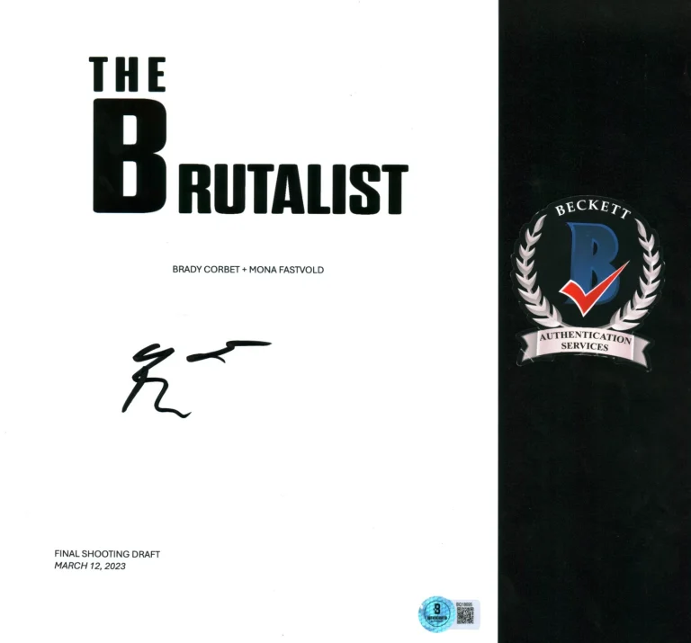 Brady Corbet Signed The Brutalist Full Movie Script Upcoming Director BAS COA