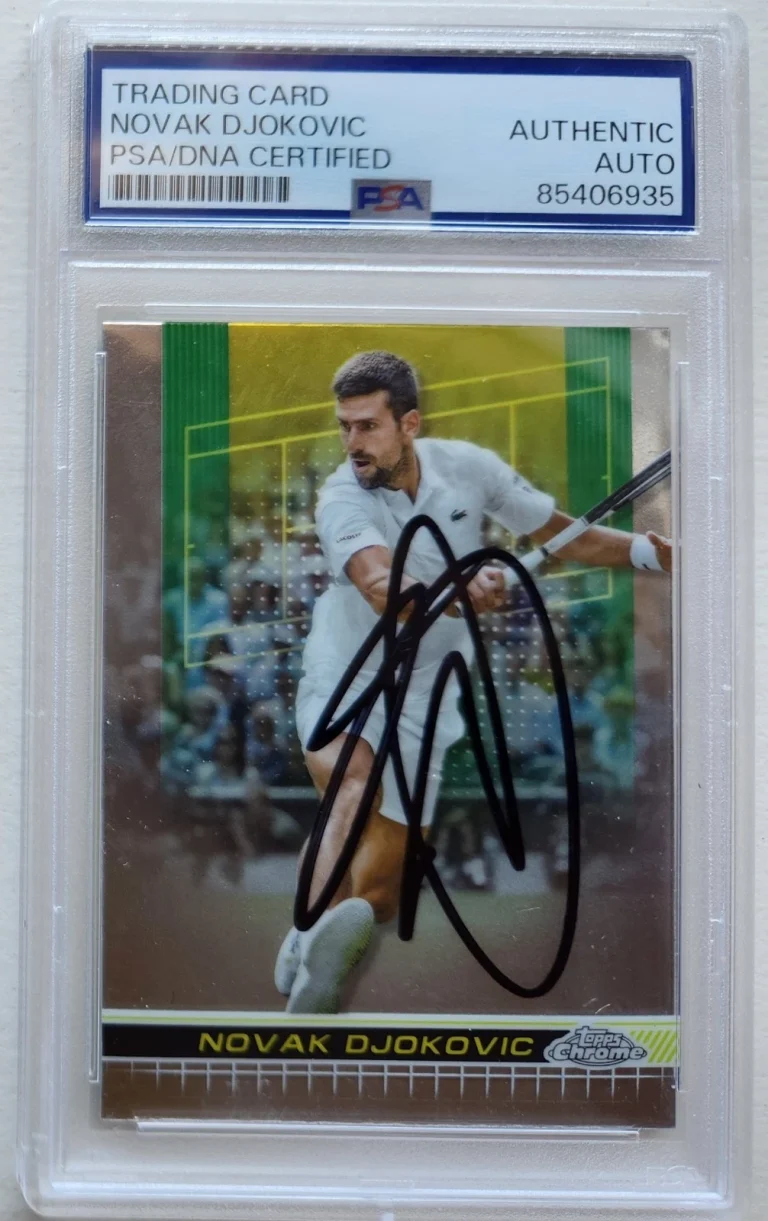 Novak Djokovic Signed Auto Topps Chrome Tennis 2024 Autographed PSA/DNA