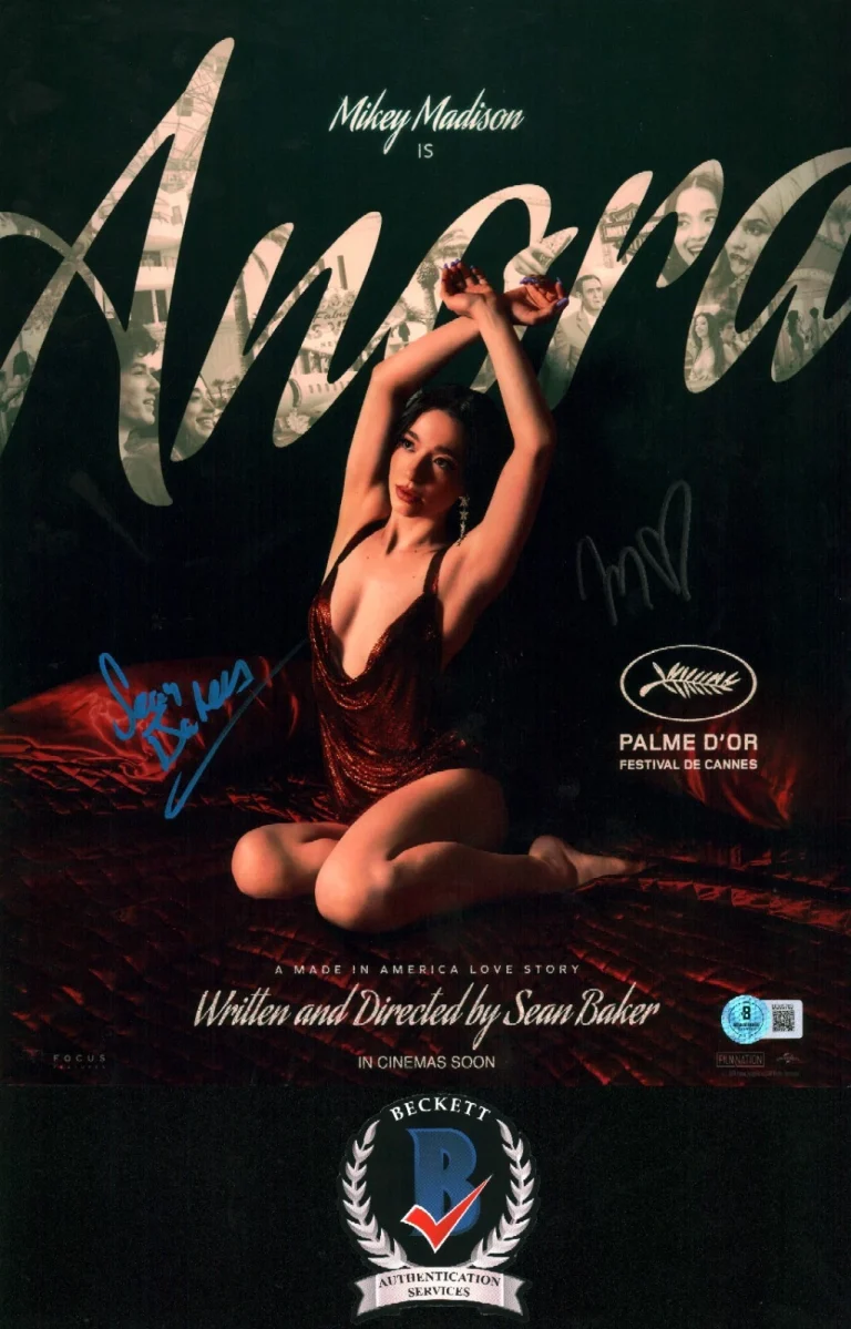 MIKEY MADISON SEAN BAKER SIGNED SEXY STAR DIRECTOR 11X14 PHOTO BECKETT BAS COA