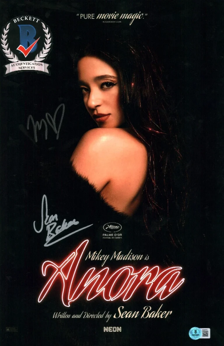 MIKEY MADISON SEAN BAKER SIGNED SEXY STAR DIRECTOR 11X17 PHOTO BECKETT BAS COA