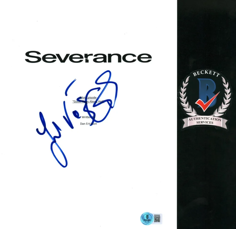 Yul Vazquez Signed Severance Petey Full Pilot Script Beckett COA BAS