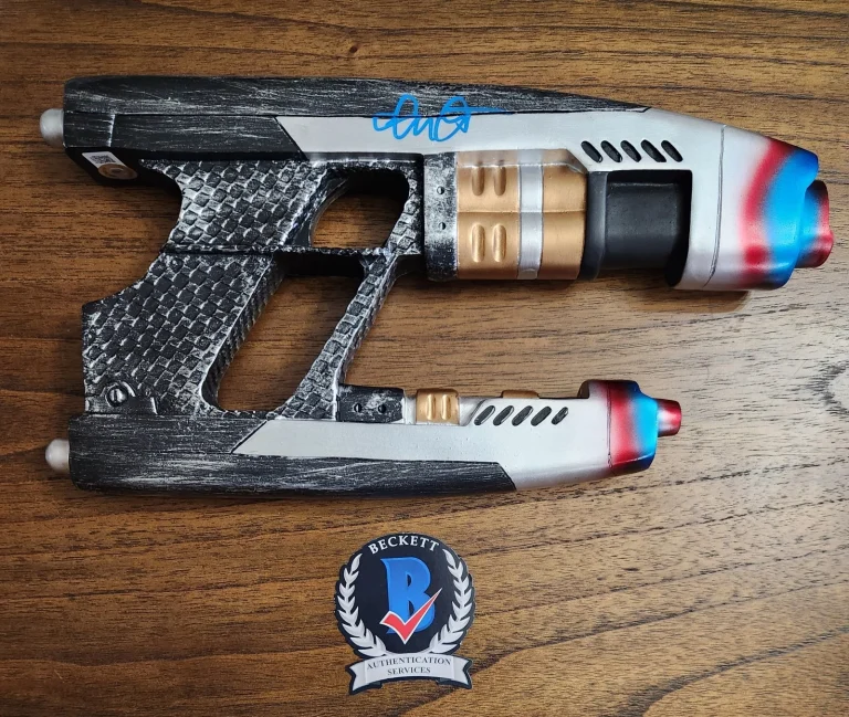 CHRIS PRATT SIGNED STAR LORD BLASTER GUARDIANS OF THE GALAXY BECKETT BAS COA