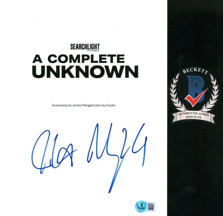 JAMES MANGOLD SIGNED A COMPLETE UNKNOWN FULL MOVIE SCRIPT AUTOGRAPH BAS COA