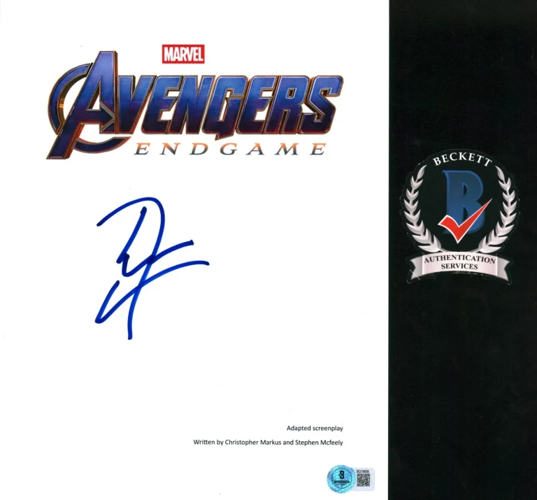 DON CHEADLE SIGNED AVENGERS ENDGAME SCRIPT WAR MACHINE MCU BECKETT BAS COA