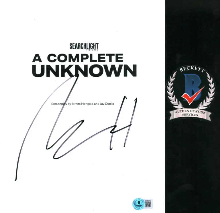 BOYD HOLBROOK SIGNED A COMPLETE UNKNOWN FULL MOVIE SCRIPT AUTOGRAPH BAS COA
