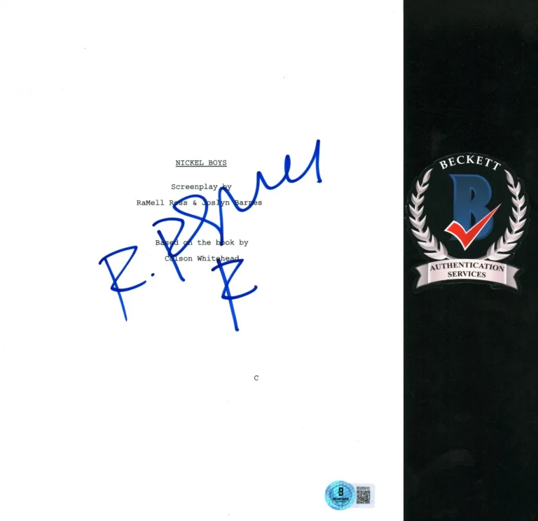 Rahmell Ross Signed Nickel Boys Full Movie Script Oscar Indie Darling BAS COA