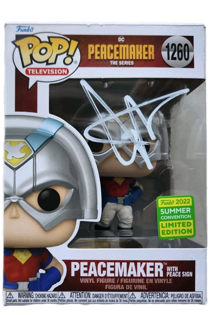 JOHN CENA SIGNED PEACEMAKER DC STUDIOS WWE LEGEND FUNKO 1260 BECKETT BAS COA