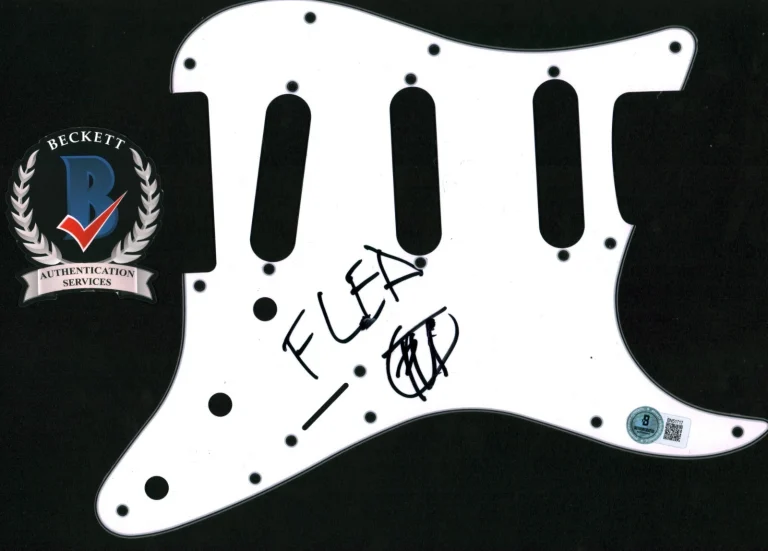 FLEA SIGNED PICK GUARD STRAT GUITAR RED HOT CHILI PEPPERS LEGEND ROCKER BAS COA