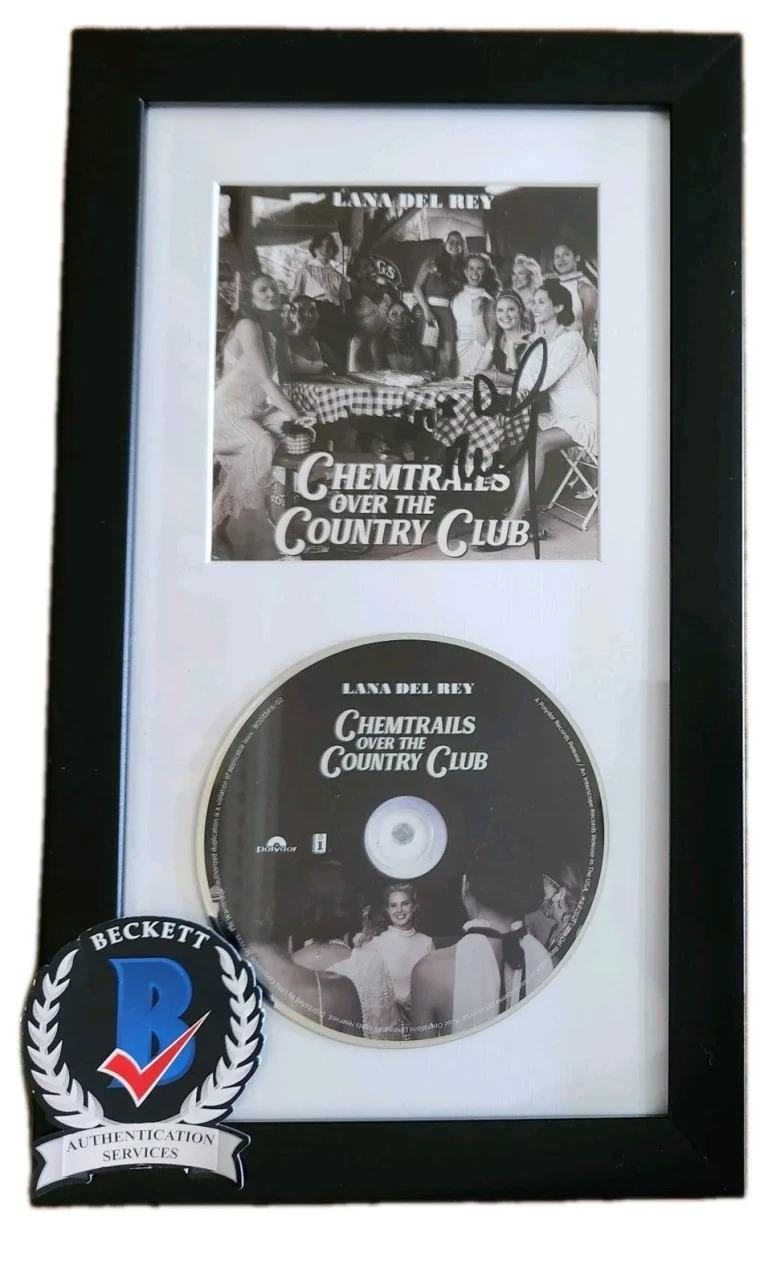 LANA DEL REY SIGNED CHEMTRAILS OVER THE COUNTRY CLUB CD FRAMED AUTOGRAPH BAS COA