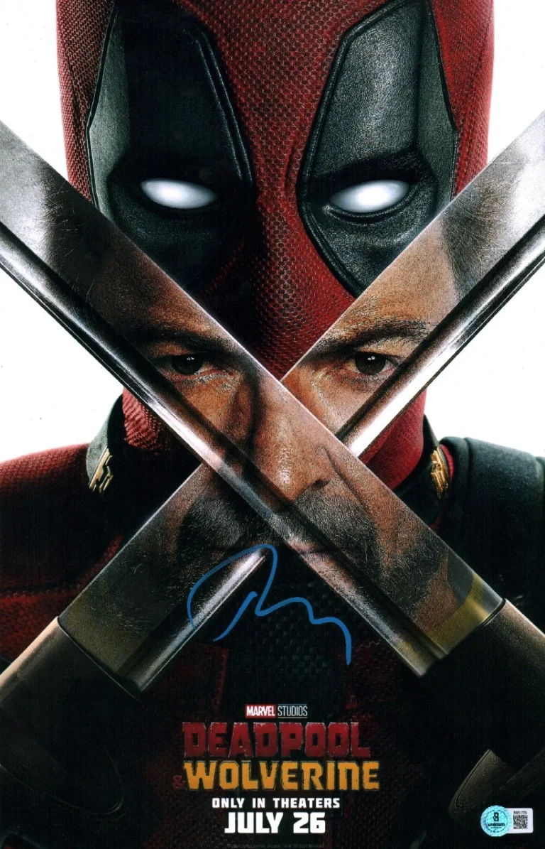 RYAN REYNOLDS SIGNED DEADPOOL WOLVERINE WADE WILSON 11X17 MARVEL PHOTO BAS COA