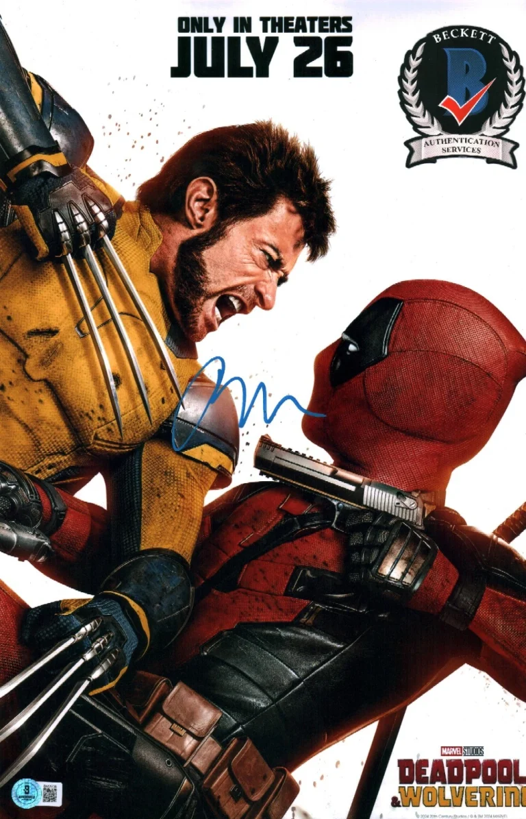 RYAN REYNOLDS SIGNED DEADPOOL WOLVERINE WADE WILSON 11X17 MARVEL PHOTO BAS COA