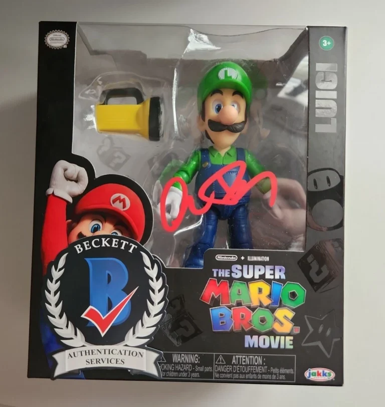 Charlie Day Signed Jakks 5' Super Mario Bros Luigi Movie Figure Toy BAS COA