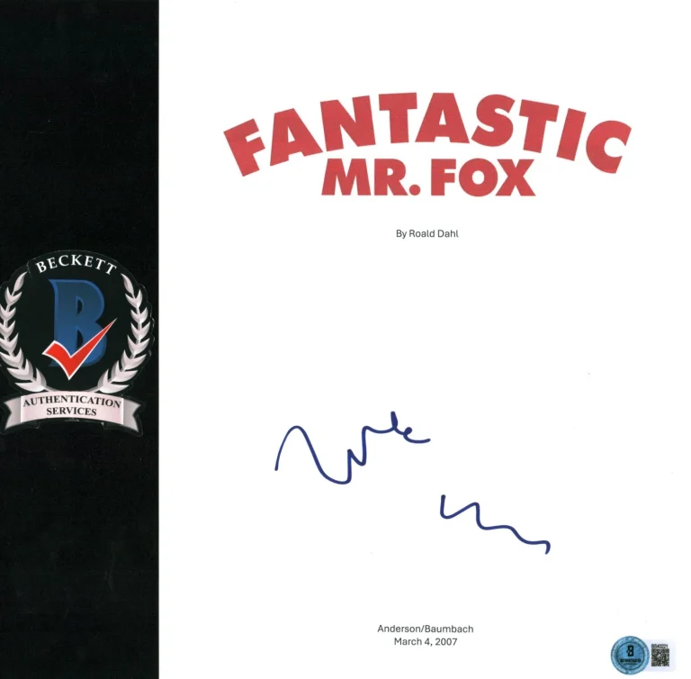 Wes Anderson Signed Autograph Fantastic Mr. Fox Full Movie Script  BAS COA