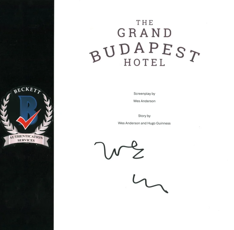 Wes Anderson Signed Autograph The Grand Budapest Hotel Full Movie Script BAS COA