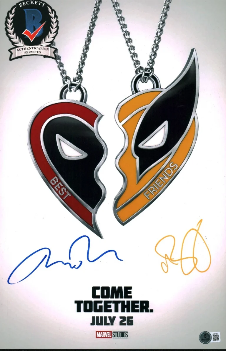 RYAN REYNOLDS BLAKE LIVELY SIGNED DEADPOOL WOLVERINE 11X17 MARVEL PHOTO BAS COA