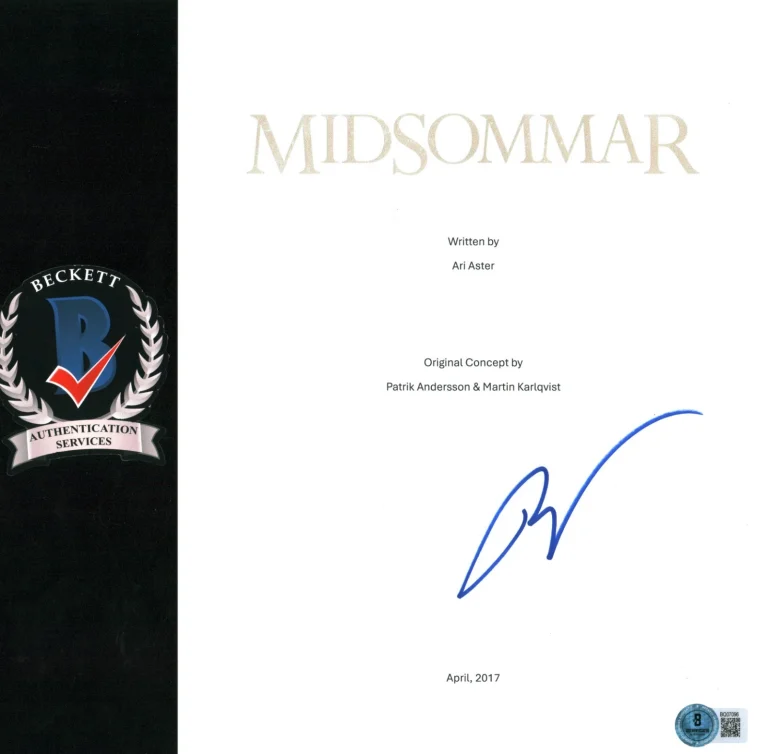 ARI ASTER SIGNED MIDSOMMAR FULL MOVIE SCRIPT BECKETT BAS COA ACCLAIMED DIRECTOR