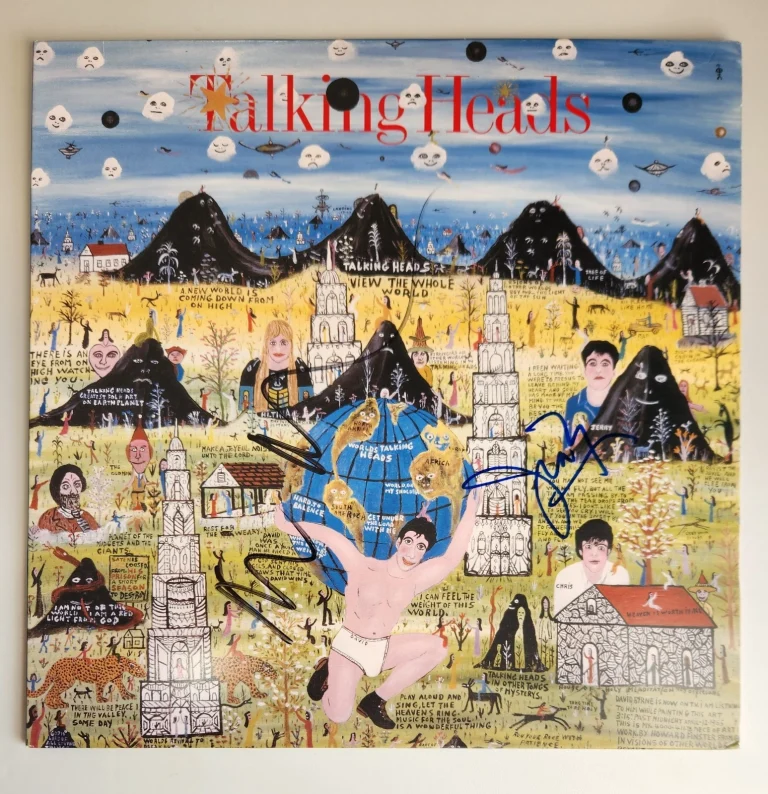 David Byrne Jerry Harrison Signed Talking Heads Little Creatures Vinyl BAS COA
