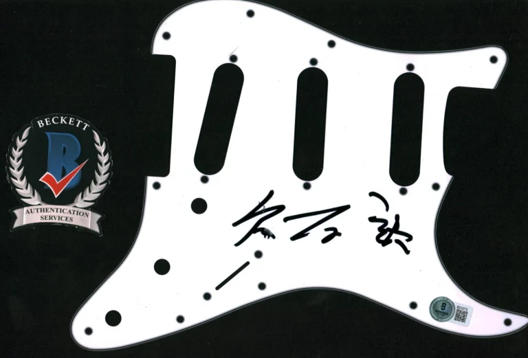 Joe Hisiashi Signed Spirited Away Composer Studio Ghibli Pick Guard BAS COA