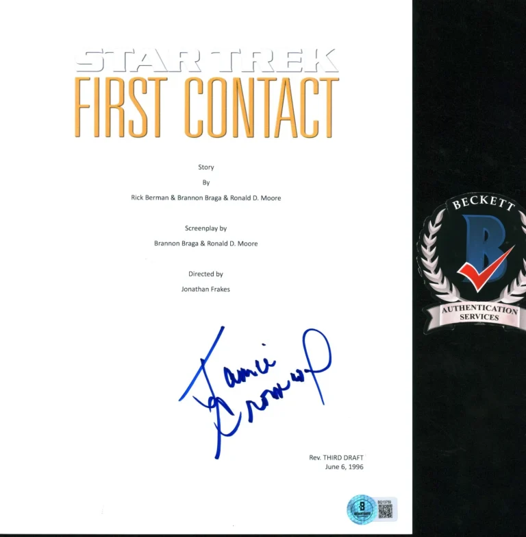 JAMES CROMWELL SIGNED STAR TREK FIRST CONTACT FULL MOVIE SCRIPT BECKETT BAS COA