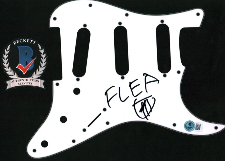 FLEA SIGNED PICK GUARD STRAT GUITAR RED HOT CHILI PEPPERS LEGEND ROCKER BAS COA